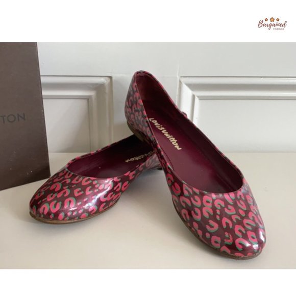 Auth Louis Vuitton Patent Leather Leopard Print Stephen Sprouse Ballet Flats 8.5 - Picture 3 of 13